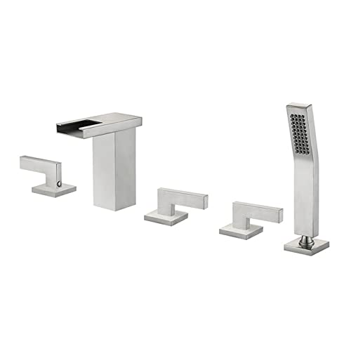 Mitigeur de salle de bain LED cascade lumineuse avec douchette - 2