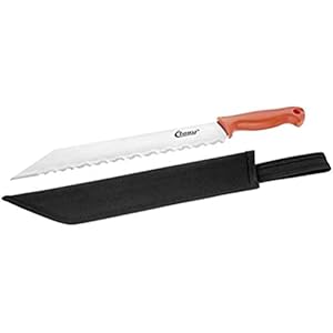 Clauss CL-40000 00 inclusief kunststof hoes, 34 cm stalen lemmet, kunststof handvat isolatiemes, oranje, 47,5 cm