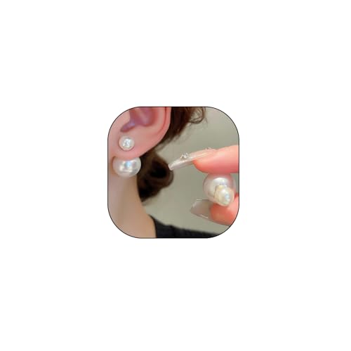 Double Sided Pearl Studs Earrings for Women Trendy Vintage White Pearls Jacket Earrings Pearl Drop Earrings Birthday Wedding Jewelry Christmas Gift (White)