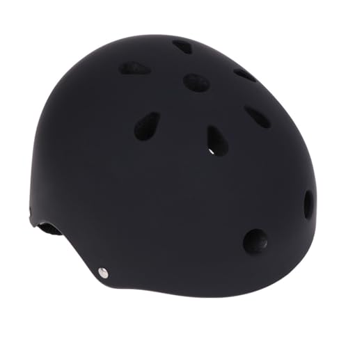Casco de alta resistencia ajustable con carcasa rígida ABS negra para patinaje seguro