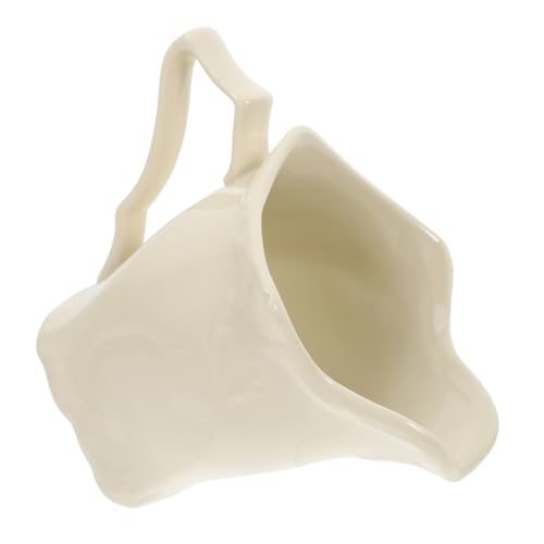 GRIRIW Ceramic Milk Jug Porcelain Pitcher Vintage Milk Frother Tea Serving Cup Latte Syrup Dispenser