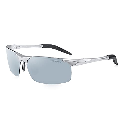 Image of MERRY'S Men's Sports Fashion Driving Polarized Sunglasses for Men-Unbreakable Frame Rimless Shades S8277