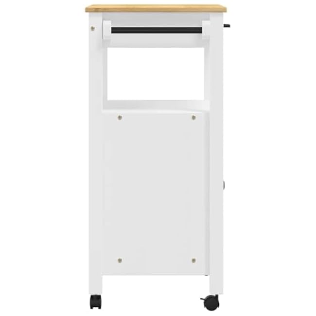 Kitchen Trolley Monza 23.6x15.7x35.4 Solid Wood Pine Kitchen Dining Trolleys-iUpOO1If