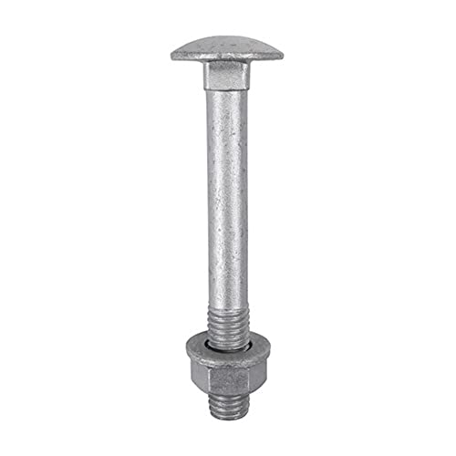 Boulon de carrosserie M10 x 180 mm avec écrous et rondelles en kit de 10 pièces