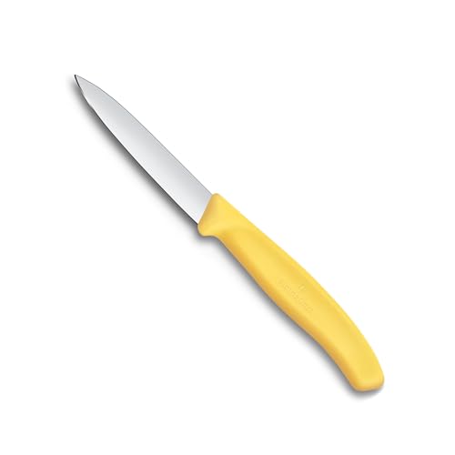 Image of Victorinox Swiss Made Stainless Steel Swiss Classic Paring Knife, Straight Edge, Kitchen Tool, Kitchen Item, 8 cm, Yellow, 6.7608.C1