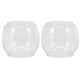 JECOMPRIS Pantallas de Cristal Transparentes para Lámpara de Queroseno 2 Piezas Cubierta Cortavientos Redonda para Lámpara de Aceite Vintage Protector de Chimenea para Uso Exteriores