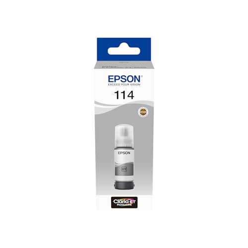 Epson EcoTank 114 Flacone d’Inchiostro Originale | Grey| Alto Rendimento – Fino a 6.200 Pagine | Compatibile Con Modelli ET-8500 / ET-8550 | Garanzia dei Migliori Risultati di Stampa