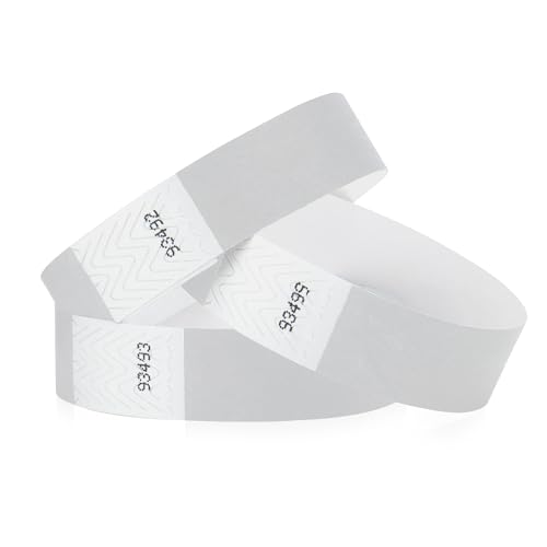 Image of 500 WristCo Tyvek Metallic Silver Wristbands for Events - Tamper-Proof Design
