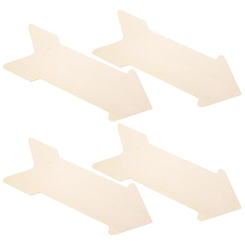 4Pcs Wood Arrow Sign,Blank Wooden Plaque Arrow Shape...