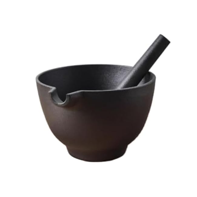 QUQUQ Mortar and Pestle Set Vintage Cast Iron Grinding Jar Household Crusher Garlic Crusher Pestle Set Seasoning Spice Tools