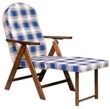 POLTRONA SEDIA SDRAIO AMALFI CON PROLUNGA (COLORE BLU) LEGNO REGOLABILE 4 POSIZIONI IMBOTTITO 105 CM SOGGIORNO CUCINA SALONE DIVANO
