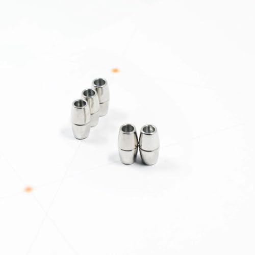 Image of Beadsnfashion 10 Pcs Oval Magnetic Leather Cord Connectors Clasp 16x7mm, 3.75mm Hole Size - Silver Finish | Premium Magnetic Clasp for Jewellery Making, Bracelets & Necklaces | Essential Jewelry Findings for DIY Crafting