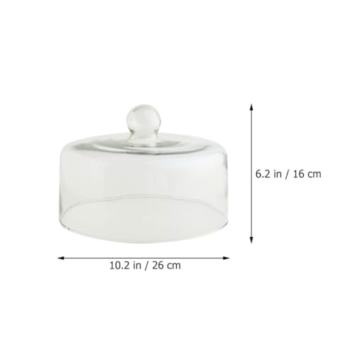 Couvercle alimentaire en verre transparent CRAFTHROU robuste cloche anti-poussière plat gâteau pâtisserie maison - 3