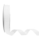 Abbaoww 1/2 Inch 50 Yards Solid White Grosgrain Ribbon Striped Ribbon for Wedding Decor Gift Wrappin