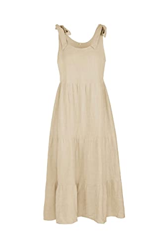 Image of chouyatou Women's Summer Adjustable Spaghetti Strap Solid Ruffle Swing Midi Dress