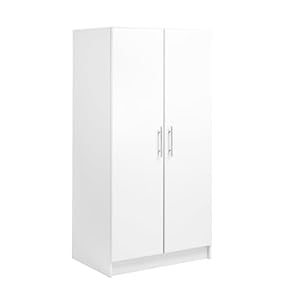 Prepac Armoir, Elite 32″W x 65″H x 24.5″D White Wardrobe Closet & Cabinet – Functional Clothes Storage with Hanging Rail, Armoire Wardrobe