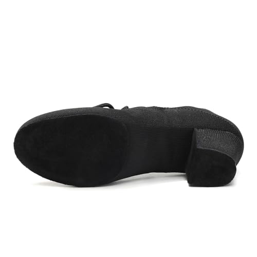 Women's Dance Shoes Practice Close Toe Salsa Ballroom Lace-up Split-Sole Latin Jazz Teaching Shoes3