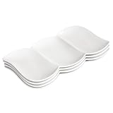 Creativity Home Chip and Dip Serving Set Porcelain Tray Deep Divided Bowl,Set of...