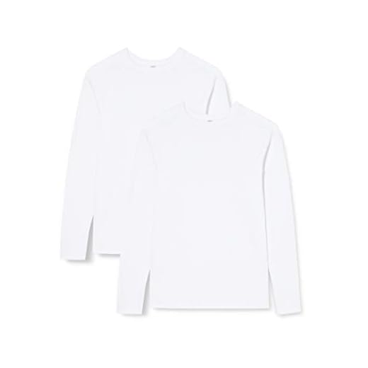 IRIS & LILLY Top Térmico de Manga Larga para Mujer, Pack de 2, Blanco (White), 36 (Talla del fabricante: X-Small)