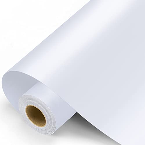White Permanent Vinyl - Matte White Adhesive Vinyl Roll for All Cutting Machine Permanent Outdoor 12 x11FT for Decor Sticker Car Decal Scrapbooking Signs Matte & Waterproof