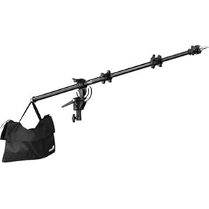 Impact Adjustable Mid-Range Tripod Boom Arm for Light Stand with 5 lb Capacity Sandbag and Extends to 60 Inches- Portable Light Stand Boom Arm Reflector Holder for Photography