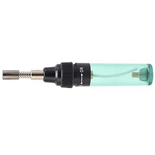 Stylo de Fer à Souder au Gaz Rechargeable, Outil Portatif de Soudure au Gaz Butane Pur 8ML VA100bleu foncé, Accessoires Professionnels (Vert transparent)