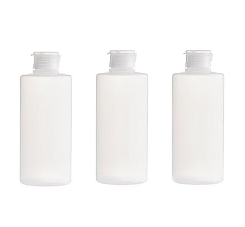 3 Piezas 200ml Tubo Blando de plástico Transparente vacío Botella exprimible con Tapa abatible Botella de Viaje artículos de tocador cosméticos contenedores de Almacenamiento para Shampoo loción