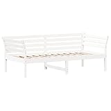 vidaXL Sofá Cama, Madera Maciza de Pino Blanco 90x190 cm