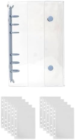 （00:30時点） シール帳 バインダー 透明 A6 【リフィル10枚付】 台紙 6穴 女の子 男の子 シール収納 推し活グッズ(A6/ブルー)