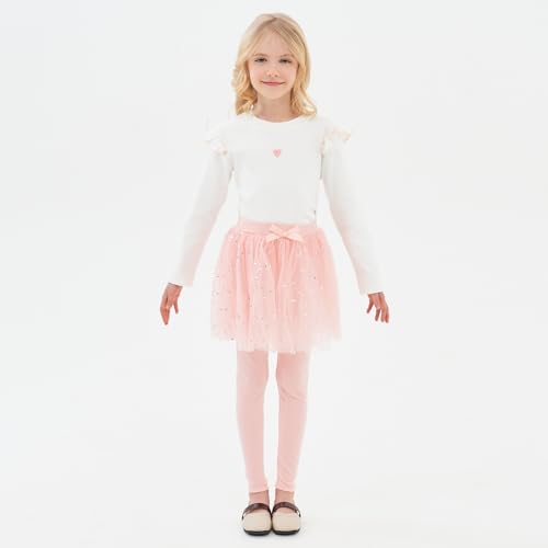 BINIDUCKLING Toddler & Little Girls Glitter Tutu Skirt with Leggings 18 Months-6 Years2
