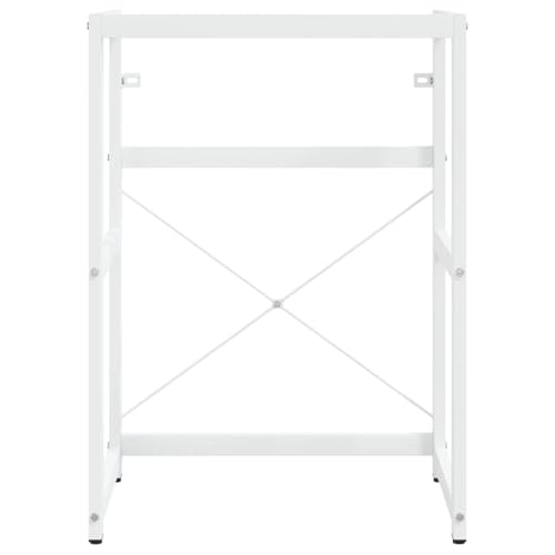 Mengtu Modern Bathroom Washbasin Frame with Built-in Basin, Wall Mounted Shelf for Basins and Countertops, White Powder-Coated Iron, Contemporary Design for Bathroom or Washroom ZSSCB-UK3101386UK