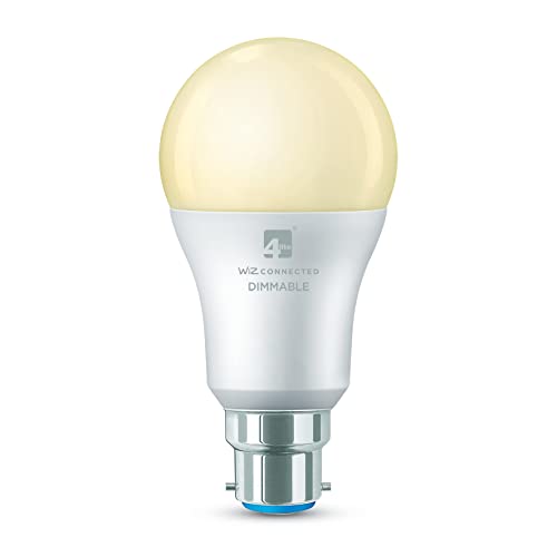 4lite Smart A60 B22 LED Bulb (8W) Dimmable 850Lm 2200-6500K Tuneable White, Wi-Fi/Bluetooth Controlled with Bayonet Fitting - 4l1/8006
