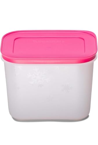 Tupperware Depósito para congelador, frigorífico, recipiente para alimentos, recipiente con tapa (transparente – rosa, 1,1 litros)