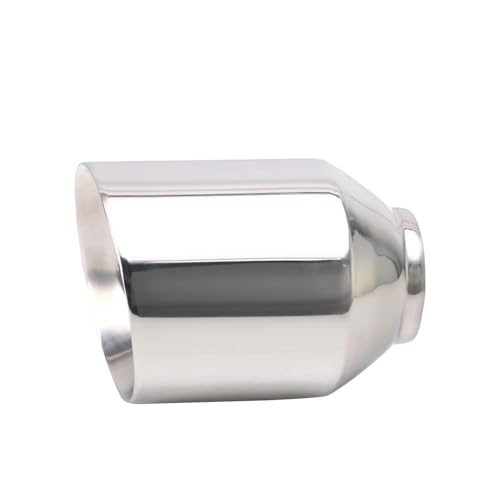 Embout pot d'échappement biseauté argent avec silencieux double paroi