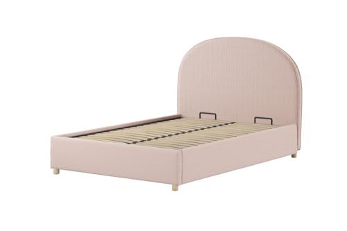 Vipack Bett mit Stauraum, gelockt, 140 x 200 cm, Rosa Moon