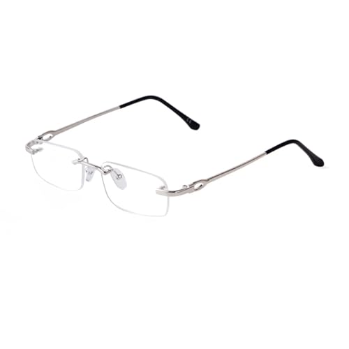Lunettes de soleil rectangulaires sans bords ultra légères avec verres transparents