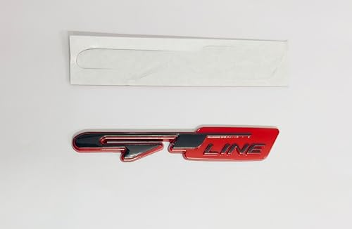 Image of Emblems for Car & Bike Metal Lo.go and Grill Me.tal Lo.go, Auto Accessories for Car Emblem 3D Badge Auto Racing Sport Sticker Grand Tourer Decal. (Black RED GT LINE Sticker)