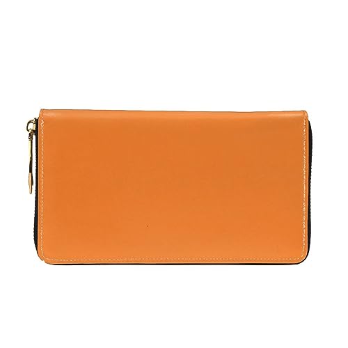 Beauty Burnt Orange Leather Wallet for Women Long Coin Purse Ultra Slim Credit Cards Holder Bifold Clutch4