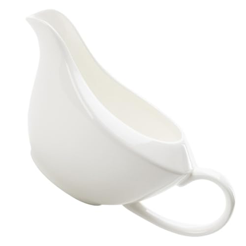 NUOBESTY Salsera de Cerámica Blanca para Servir Salsa de Bistec Recipiente para Condimentos y Aderezos Jarra para Cocina y Restaurante Uso Doméstico y Profesional 1 Unidad