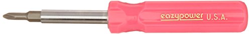 Image of Eazypower 45526 12-Pack Pink 4-in-1 Phillips /Slotted #1 /4-5, #2 /8-10 Extruded Handle Screwdriver 5 /16-inch Hex