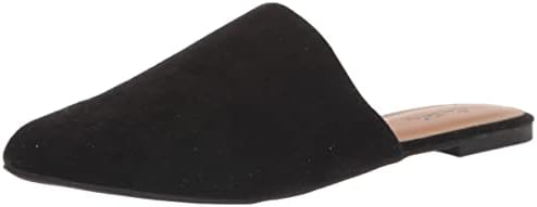 Qupid Women's Mule Slip On Fashion Sandals,Black Suede,6