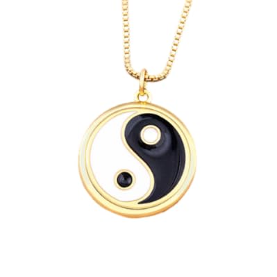 Collier Tai Ji Yin Yang pour couple et amis, pendentif équilibre zen 4 couleurs