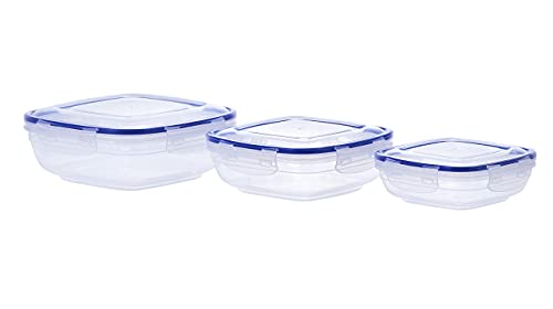 Image of Superio Plastic Food Storage Container Set, BPA Free, Sealed Containers with Airtight Lids for Pnatry, Cupboard, and Fridge- Microwave and Dishwasher Safe (10) (3 Pack)