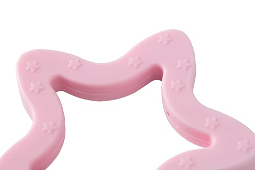 Image of Jimibaby Silicone Star Teether, Christmas, Holiday teether, the First Teething Toy for Baby Boys and Girls,100% BPA Free, Easy to Hold, Ideal Stocking Stuffers for Baby boy and Girl (Star Pink)
