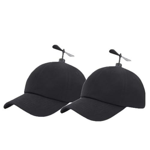 GEANBAYE 2Pack Funny Baseball Style Multicolor Optional Propeller Hat for Men Women2