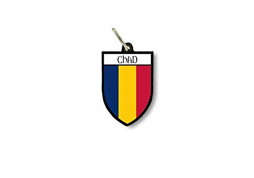 Porte cles clefs cle Drapeau Collection Ville Blason Tchad tchadien