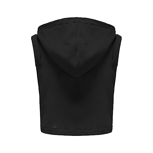 Womens Skeleton Hollow Out Vest Halloween Hooded Gothic Skull Crop Vest Gilet Harajuku Cyber Punk Y2K Tank Tops3