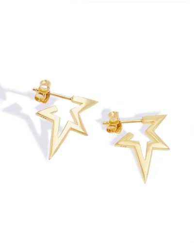 Créoles en argent sterling HEROES Gold cadeau idéal boucles d'oreilles étoile