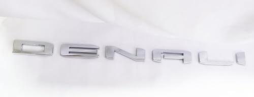 Image of 4Pcs Kit 19-22 Sierra Denali Letters Emblems 3D Badge Nameplate Decal Sticker 1500 HD 2500 HD 3500 hd AT4 Replacement for Sierra Denali (Chrome)