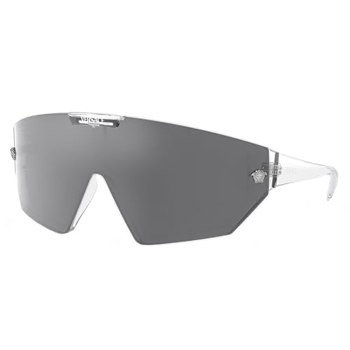 Versace VE 4461 148/6V Crystal Plastic Shield Sunglasses Grey Mirror Lens